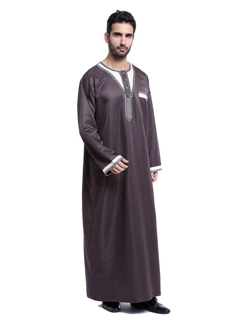 Ropa de hombre Túnicas de hombre caftán musulmán de moda bordada_voghion.com