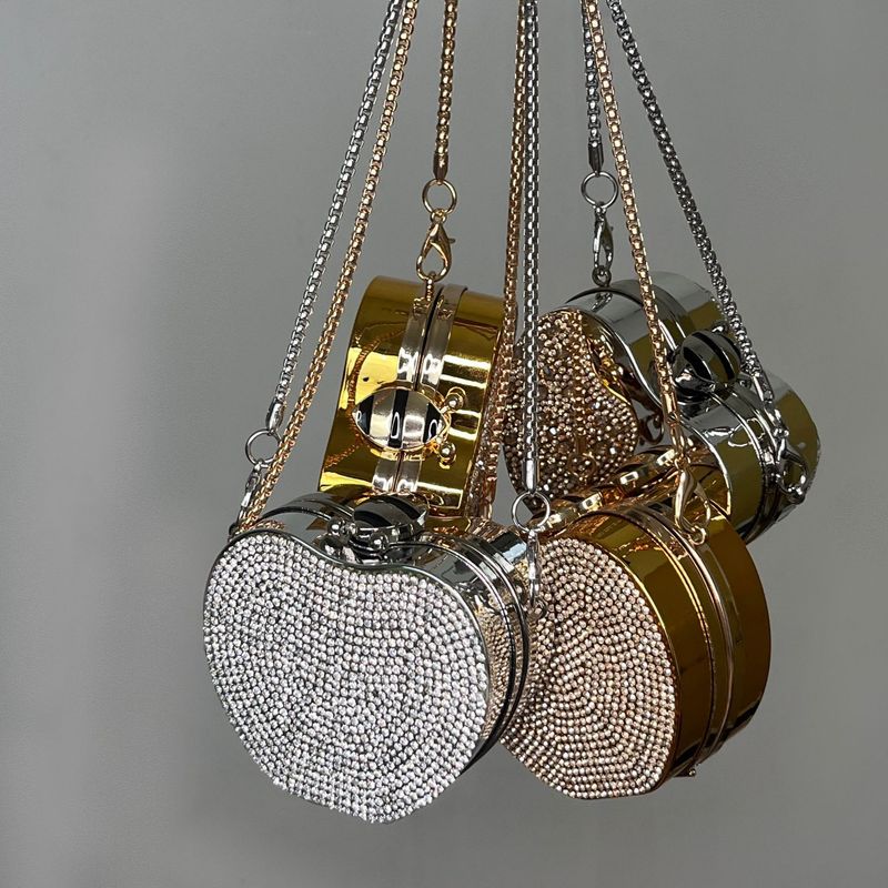 2024 Mini personalizzato Full Diamond Acrylic Round Cake Piccola borsa alla moda e versatile Diagonal Cross Accessori_voghion.com