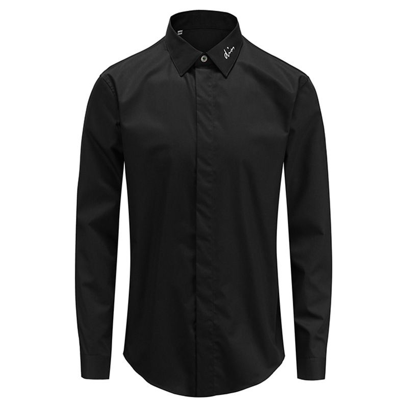 Unbeatable Quality Men's Spring And Autumn Color Contrast Letter Embroidered Yapi Long Sleeve Trendy Brand High End Gentleman Versatile_voghion.com