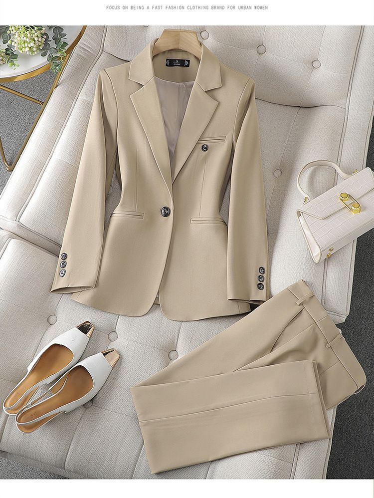 Women's Clothing long sleeved professional suits and trousers formal suits for interview sales work clothes _voghion.com