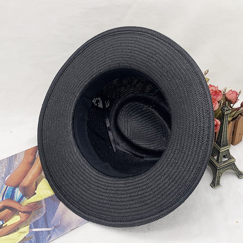 nuovo cappello da spiaggia parasole da uomo e da donna estivo da viaggio protezione solare cappello da cowboy occidentale cappello di paglia_voghion.com