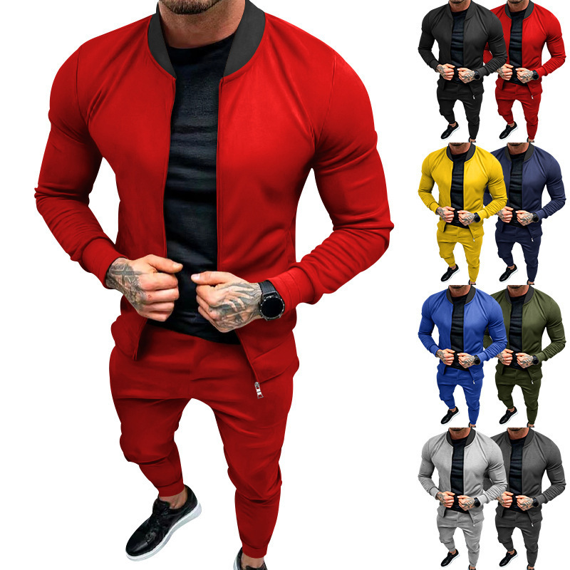 2023 neue Kontrast Jacke Frühling und Herbst Reversible Stehkragen Hübsches Große Größe männer Set_voghion.com