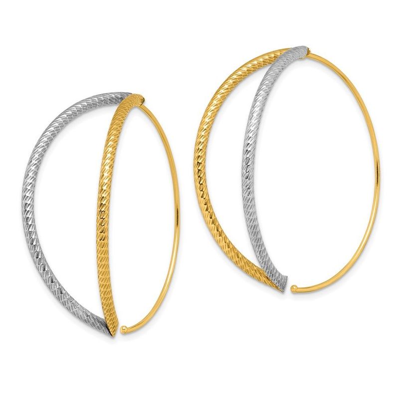 14K W/Rhodium Large Diamond-Cut Dangle Threader Earrings_voghion.com