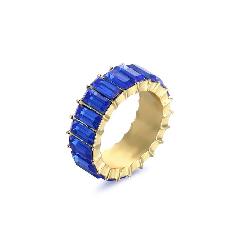 Vendita calda VG 6YM Elegante arcobaleno colorato cristallo eterno quadrato anello francese gioielli da sposa da donna all'ingrosso_voghion.com