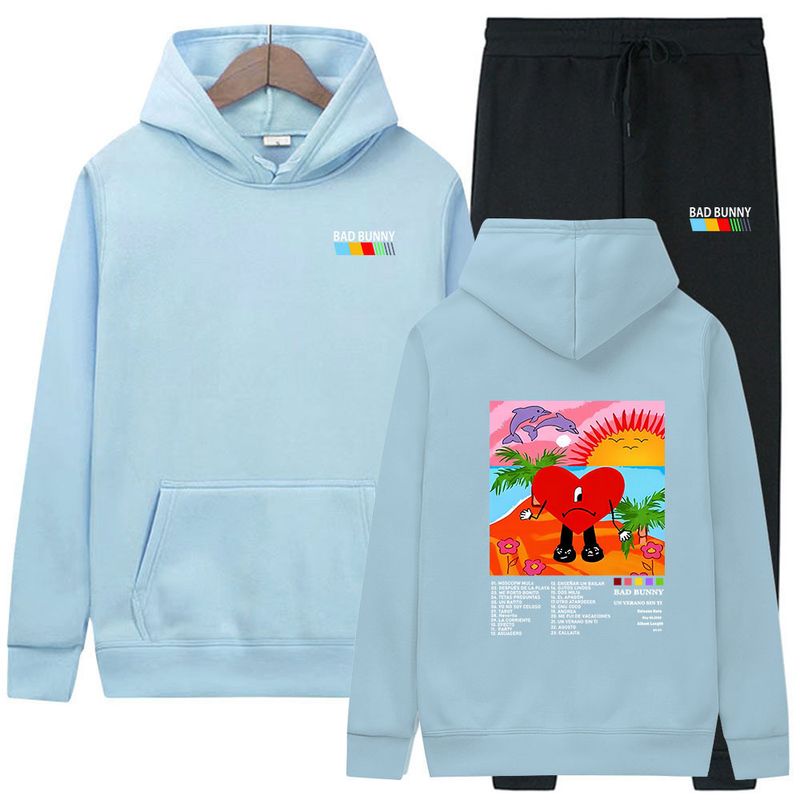 Men's Clothing Trendy brand un verano sin ti suit bad bunny printed sweatshirt spring and autumn hoodie 2024_voghion.com