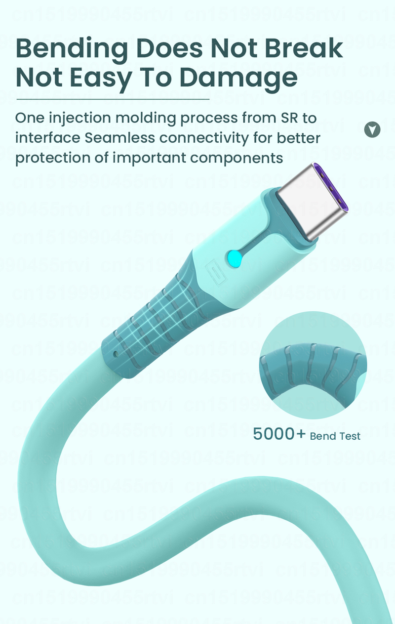 Type USB C Cable 5A Fast Charging USB C Cable for Huawei Data Cord Charger USB Type C Cable For Honor Xiaomi P    able  _voghion.com