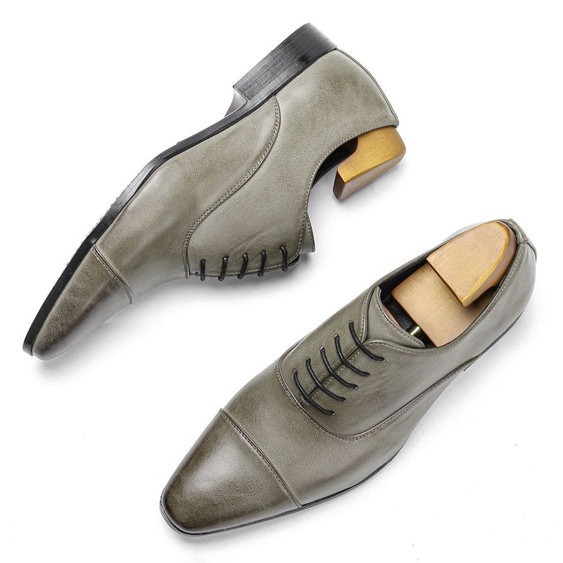 Oxford puntiagudo de alta gama para hombres, zapatos de cuero británicos clásicos y cómodos de negocios, zapatos formales pulidos de color_voghion.com
