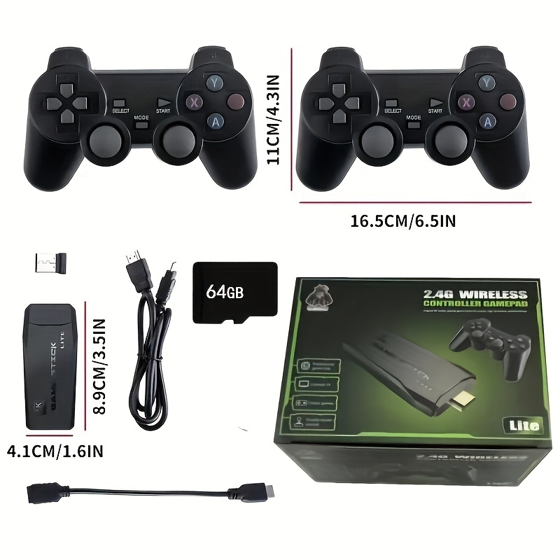 Game Stick Ultra Video Game Console For PS1/SEGA/SNES/MAME Retro TV Game Console HDMI-Compatible 64GB 10000+ Games_voghion.com