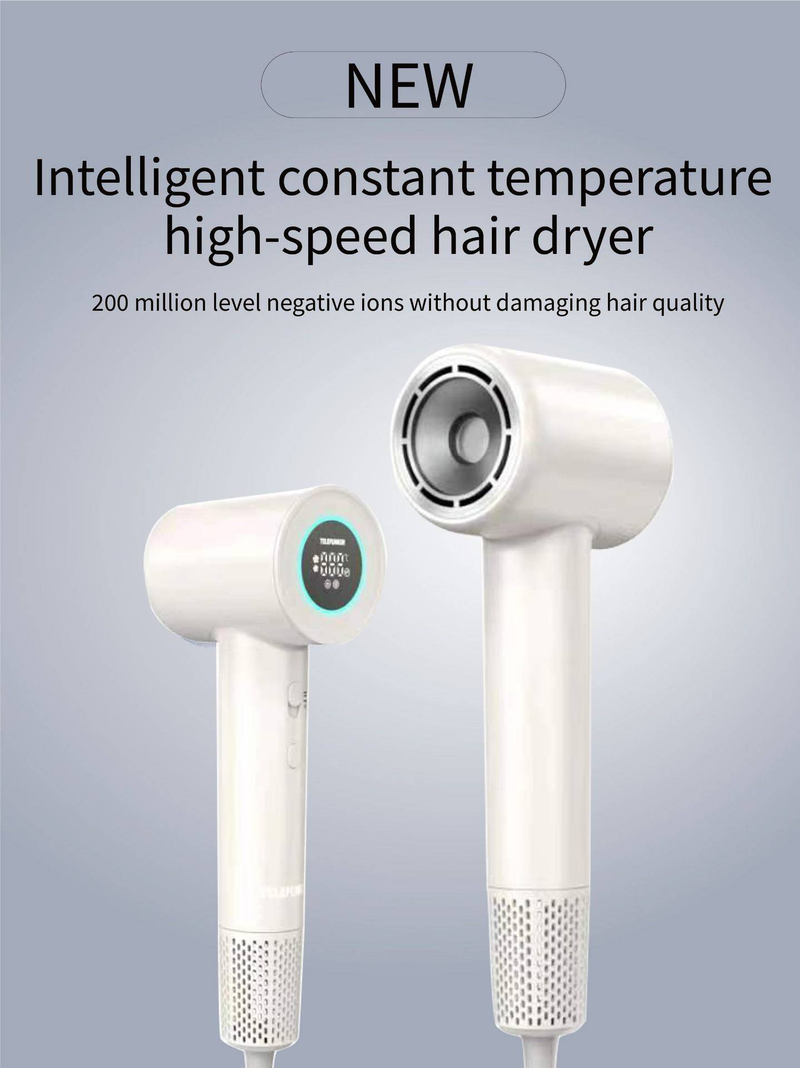 Sèche-cheveux – Sèche-cheveux ionique avec moteur sans balais de 110 000 tr/min pour un séchage rapide, sèche-cheveux à ions négatifs 1 500 W 3 températures/2 vitesses, faible bruit_voghion.com