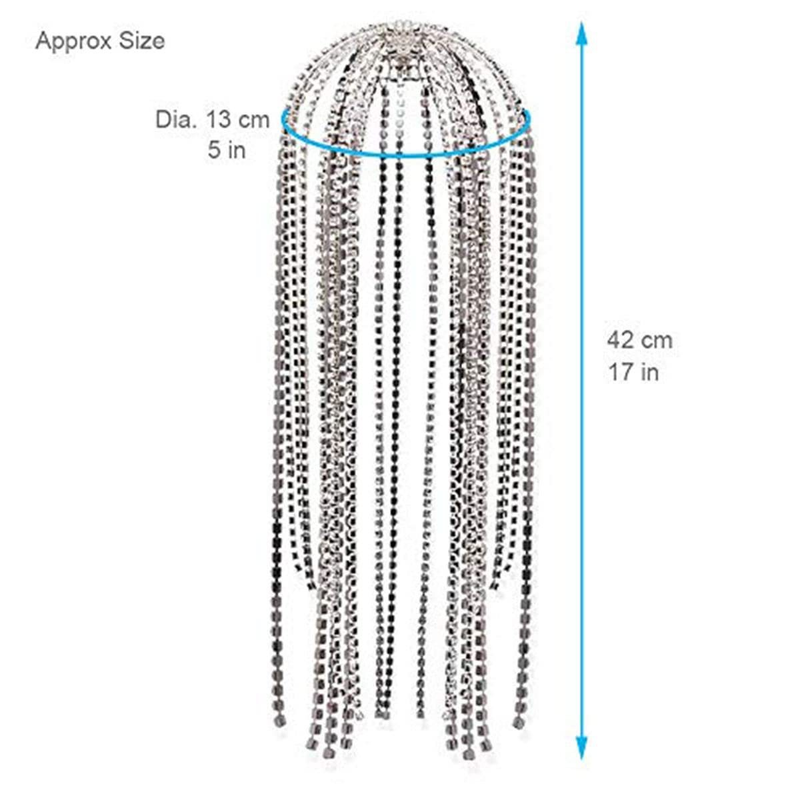Copricapo con nappa lunga in strass, fascia per capelli con personalità esagerata, accessori per capelli in stile ins, cerchietto per capelli_voghion.com