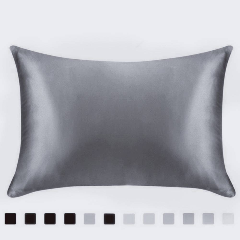 Solid Color Satin-Like Pillowcase - Silk Feel Zipper Closure (Breathable & Hypoallergenic Luxury Bedding Accessory Modern Home Decor)_voghion.com