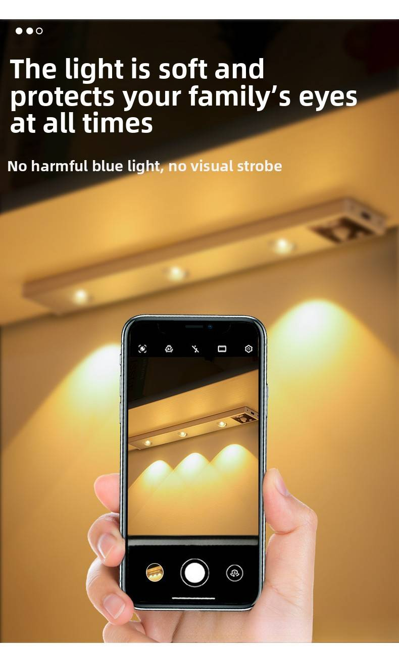 Ultra-Thin LED Strip Light Gradient & Motion Sensor - Smart Wave Lighting For Cabinets Hallway & Bookshelves (Auto Dimming USB Rechargeable)_voghion.com