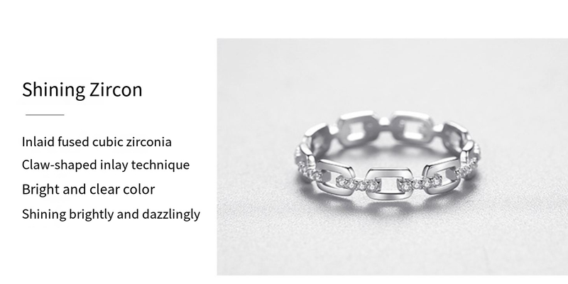 Anello da donna in argento Sterling S925 con catena e dettagli in diamanti, anello trendy e versatile da indossare tutti i giorni, elegante gioiello da dito._voghion.com