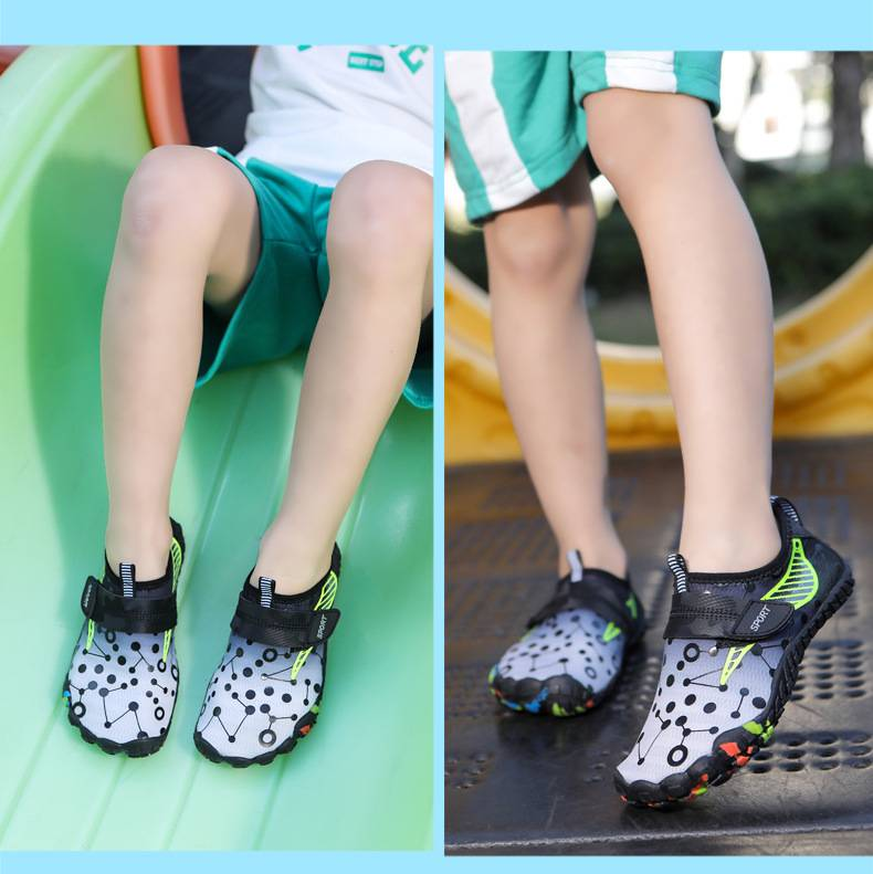 Scarpe da acqua per bambini a piedi nudi - Calzini antiscivolo ad asciugatura rapida per spiaggia, piscina e giochi all'aperto | Leggeri e traspiranti con chiusura a strappo_voghion.com