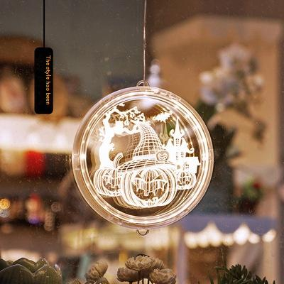 Luci LED per Halloween - Decorazioni spettrali viola/bianco caldo per feste, casa e bar (zucca, fantasma, scheletro, ragno, spaventapasseri)_voghion.com