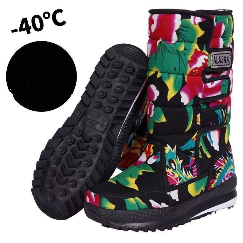 2025 Winter Snow Boots, ,Thickened Mid-calf Waterproof And Anti-slip Fleece Cotton Shoes, High-top Warm Long Boots_voghion.com