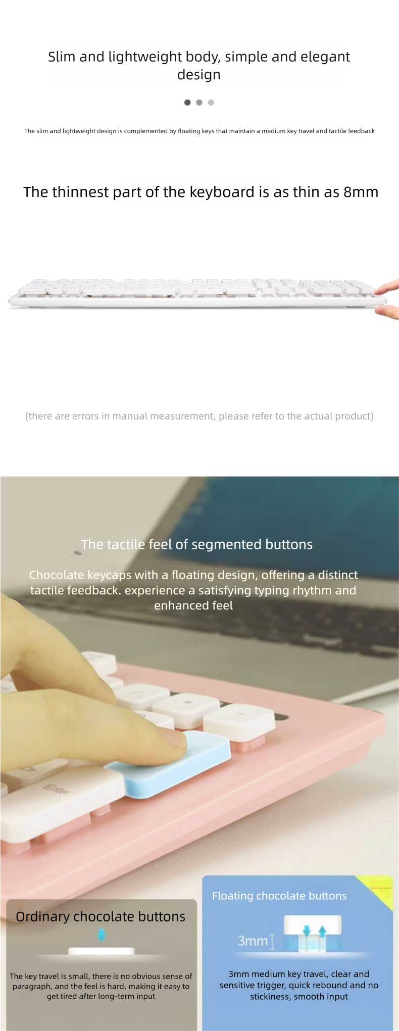 Tastiera elettrica touch al cioccolato, carina, portatile, wireless, per casa, per ragazze, silenziosa, con cavo, set di mouse, moda, ufficio_voghion.com