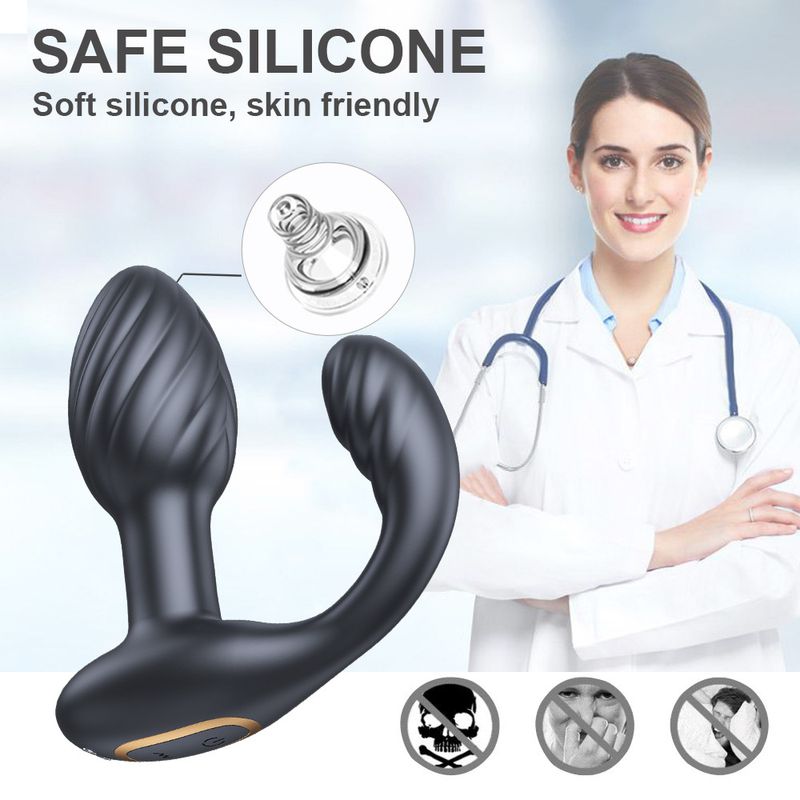 Philips Kabellose Fernbedienung Unisex Silikon-Spiralmuster Analplug Prostata-Massageprodukte_voghion.com
