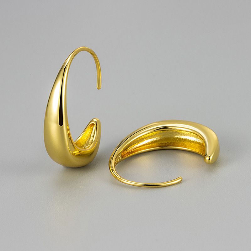 Orecchini a gancio a forma di C di design di nicchia, ganci per le orecchie minimalisti di alta qualità, alla moda, unici e alla moda._voghion.com