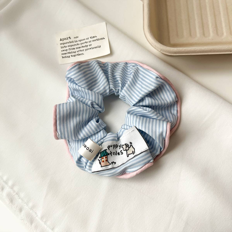 Scrunchies carini in stile moda coreana per ragazze, acconciature di colore blu per chignon, accessori per capelli acconciatura per copricapo da donna_voghion.com