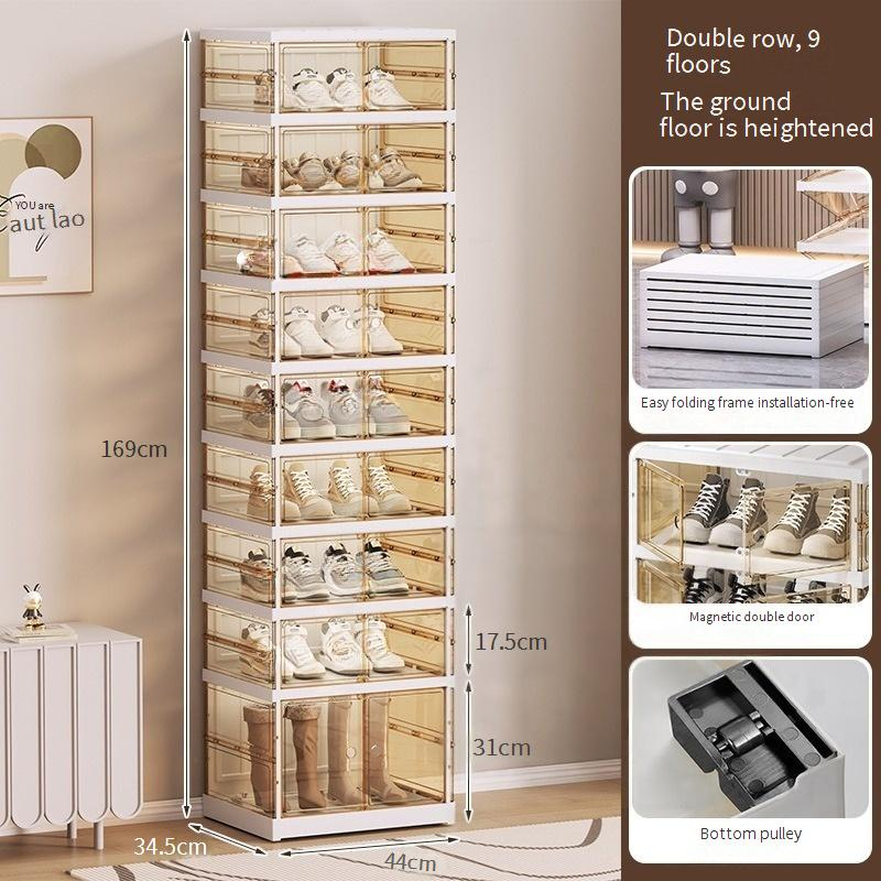 viditelný Box Box Skládací Box Box Úložný Box Nastavitelná Box Skříňka Instalace Transparentní Boty Storange Botník, organizér na boty_voghion.com