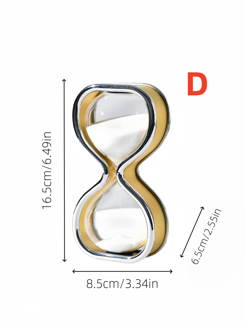 1pc Kreatives Design Glas Sanduhr Einfachen Stil Gold Und Silber Doppel Form Timer Ornament Dekoration Sanduhr_voghion.com