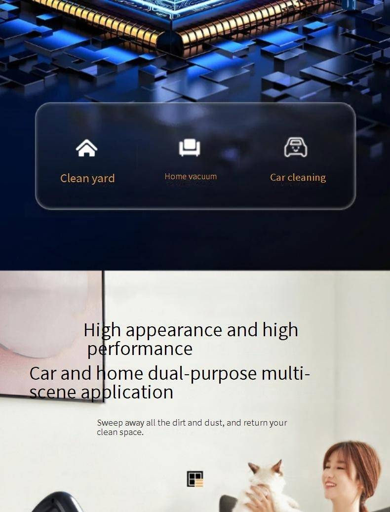 Wireless Car Vacuum Cleaner, Handheld Portable Mini Vacuum With 3100Pa Strong Suction, Cordless Rechargeable For Auto Interior Cleaning (Green/Black)_voghion.com