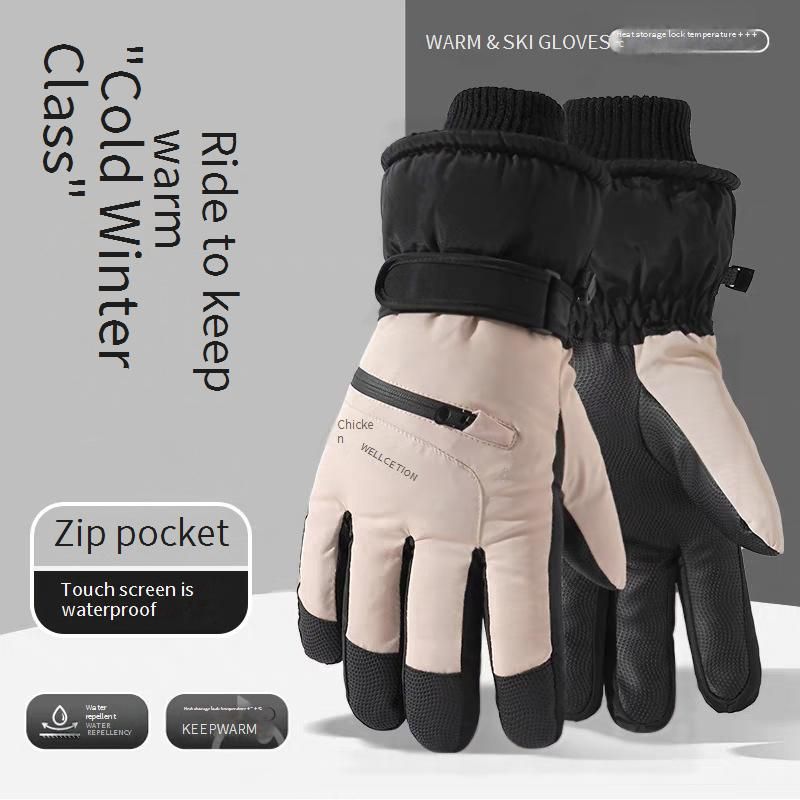 Luvas térmicas de esqui com tela sensível ao toque para homens e mulheres - à prova de vento, forradas com lã, resistentes à água para snowboard, caminhadas, ciclismo e esportes ao ar livre_voghion.com