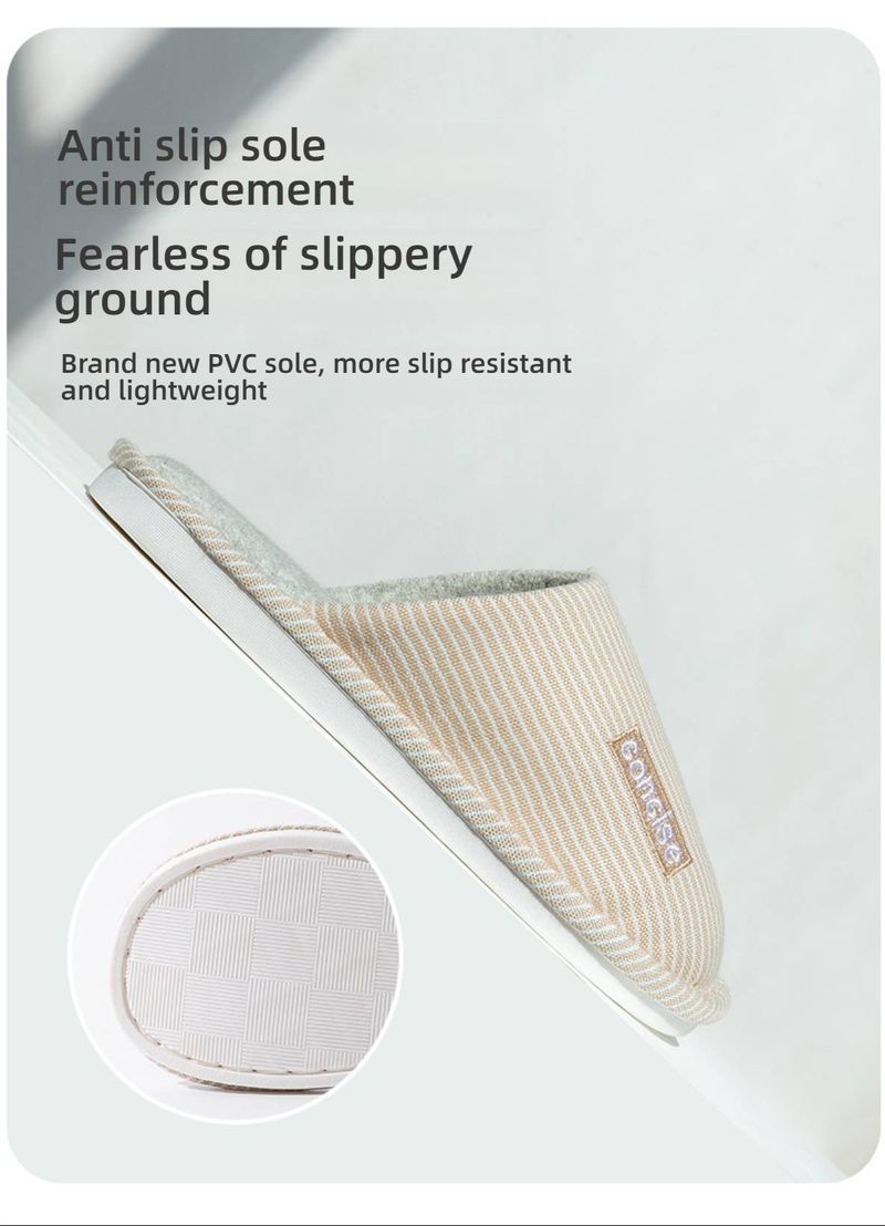 Cozy Fleece-Lined Slippers For Women & Men - Warm Winter Indoor Shoes With Anti-Slip Sole, Soft Home Footwear For Cold Floors, Couple Matching Set_voghion.com