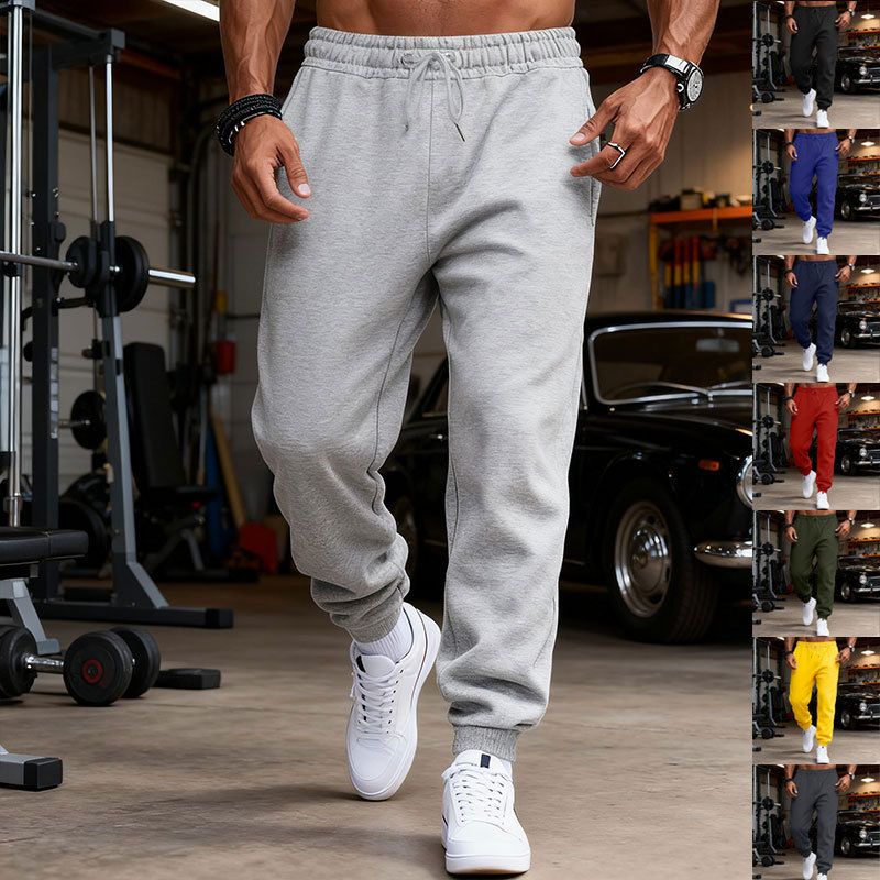 Men's Casual Jogger Pants - Lightweight Workout Tapered Sweatpants, Elastic Cuff, Drawstring Waist, Breathable & Stretchy For Gym, Running, Daily Wear_voghion.com
