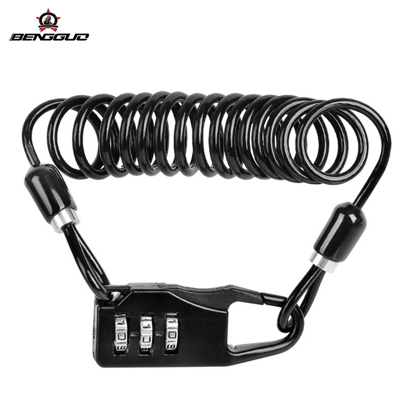 Nuevo casco de montaña con cable de seguridad para bicicleta, motocicleta, bicicleta eléctrica, portátil, con contraseña y cable de bloqueo_voghion.com