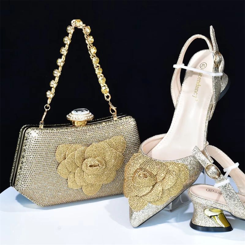 Sandalias de tacón alto con bolso joya de caja dura Bolso de fiesta diario_voghion.com