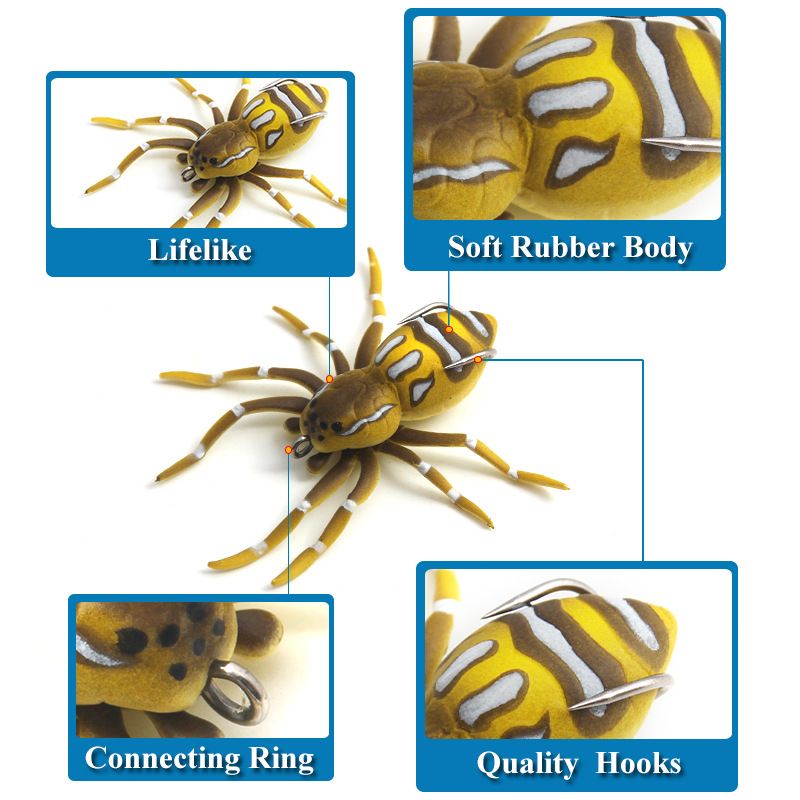 Csali Úszó Pók Puha Csali 4.7cm 6g/4cm 3g Utánzó Csali Felfordított Sügér Csali Csali_voghion.com