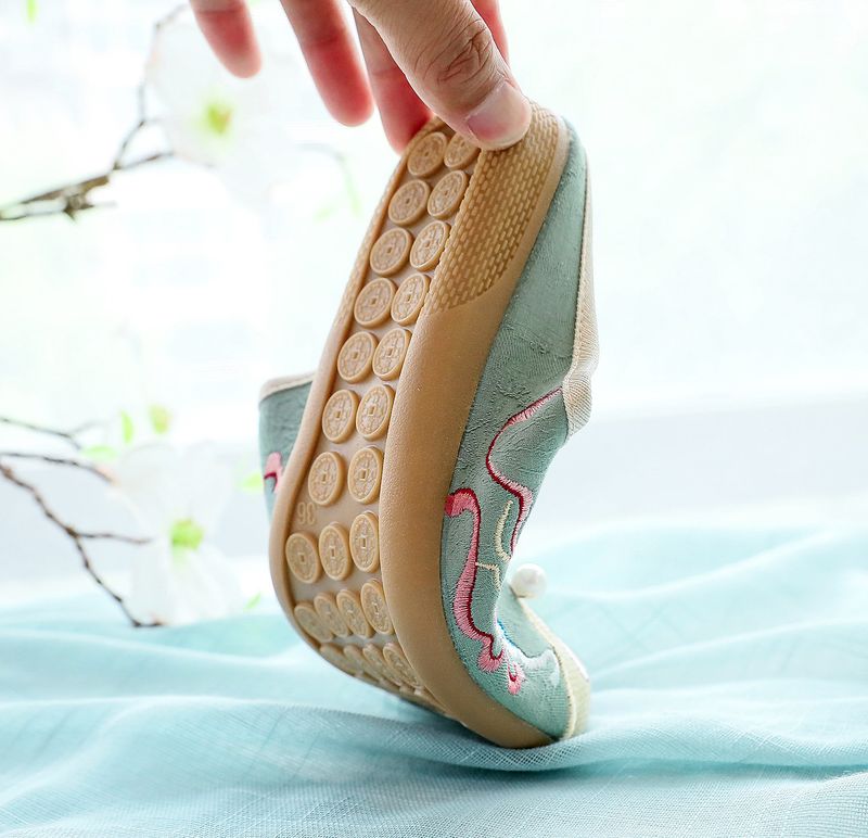 Hausschuhe, flache Hausschuhe, bestickte Stoffschuhe und Stoff_voghion.com