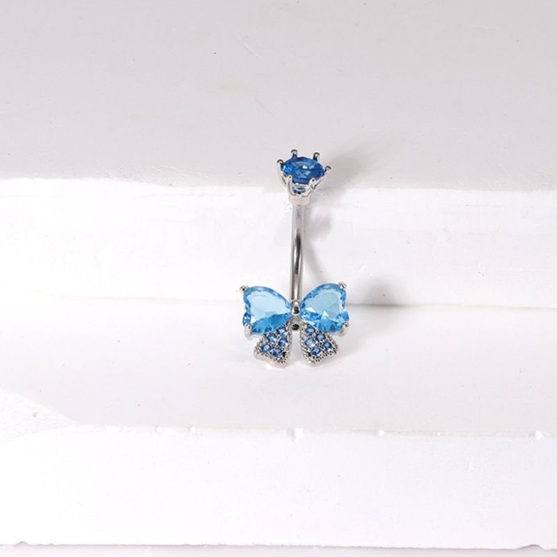 Piercing per ombelico leggero con design a forma di diavoletto e cuore a farfalla in acciaio inossidabile transfrontaliero_voghion.com