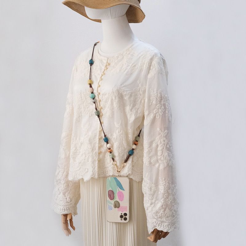 Acrylperlenschmuck Mode Perlenarmband Zubehör Schulter Crossbody Telefongurt Geflochtene Seiltasche Kette_voghion.com