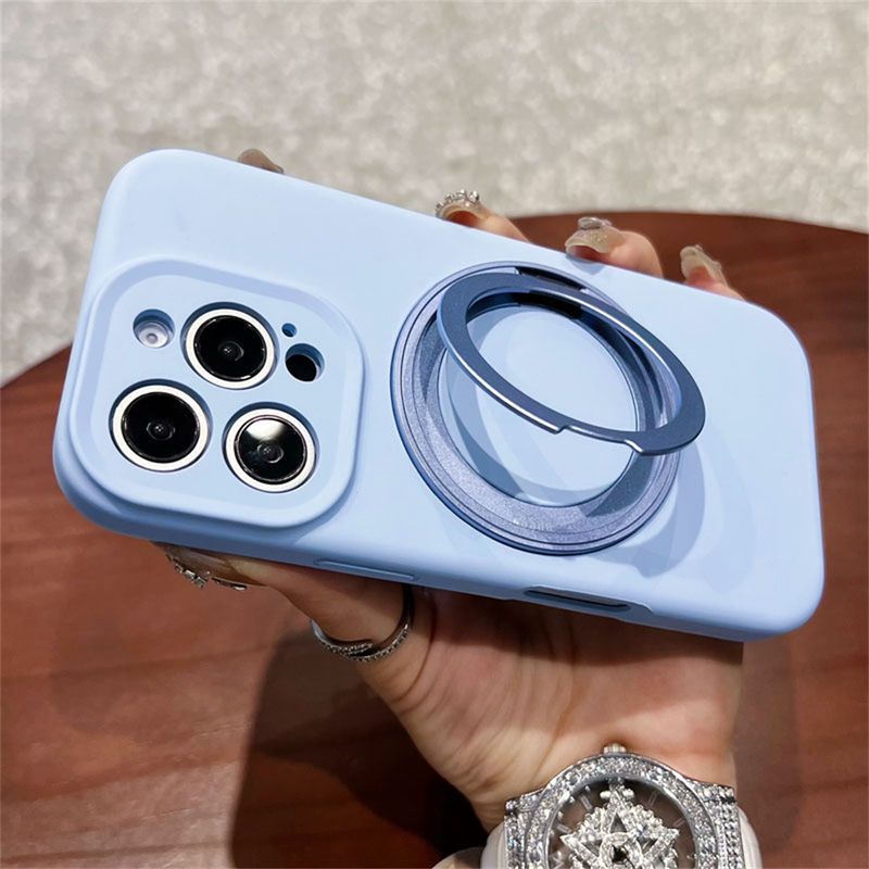 Kovový kroužek, držák, tekutý silikonový magnetický kryt na telefon pro iPhone 15 14 Plus 16 Pro Max držák kryt Fundament_voghion.com