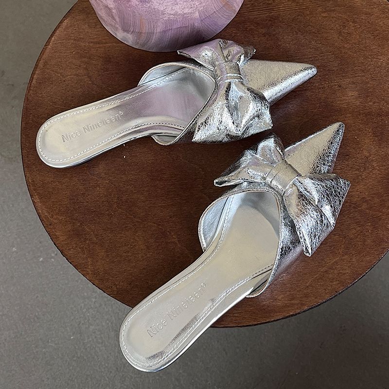 Women's Flat Beach 2024 Fashion Butterfly Knot Women's Apartments With Shoes Slippers Mules_voghion.com