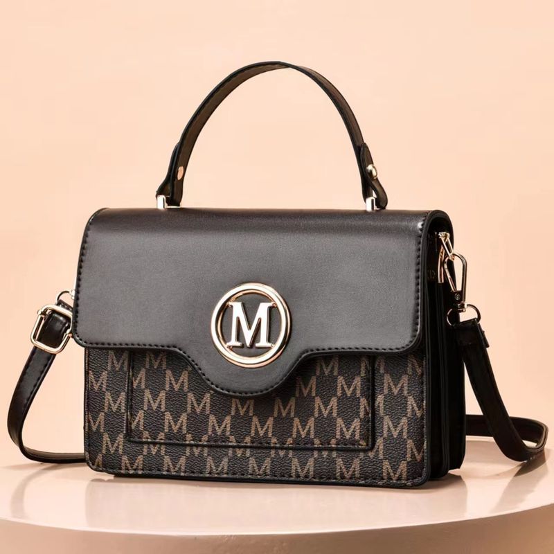 Borsa quadrata con stampa minimalista a lettere - Borsa a tracolla da donna di alta qualità (borsa a tracolla, borsa a mano piccola e versatile, per ufficio e uso casual)_voghion.com