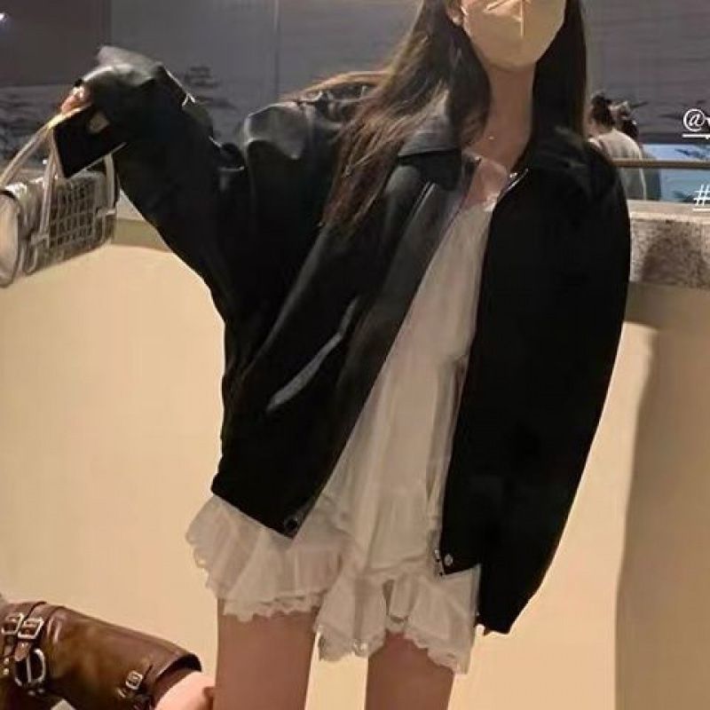 Manteau court de style américain pour femme, nouvelle veste polyvalente en cuir PU haut de gamme, tendance printemps-automne 2025_voghion.com