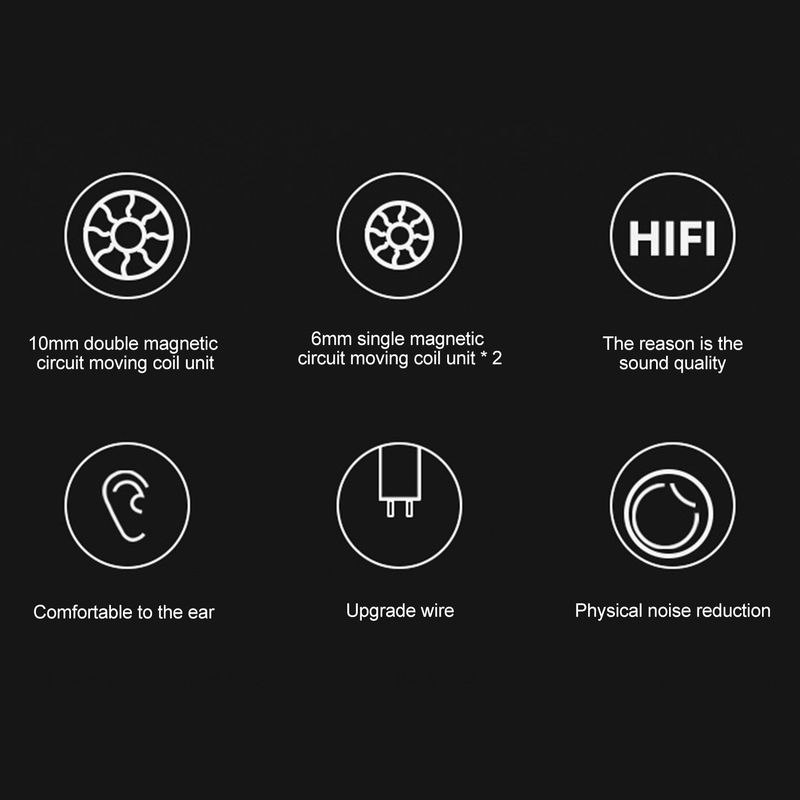 KZ DQ6 Dynamic Wired In-ear Noise Reduction HiFi Sport Earphone with Microphone_voghion.com