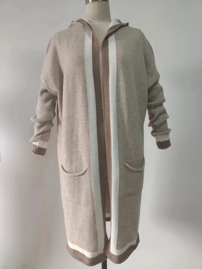 K Women's Sweater Casual Versatile Hooded Long Cardigan Coat Plus Size_voghion.com