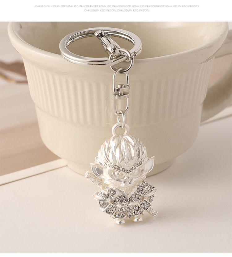 Portachiavi personalizzato in metallo con motivo Monkey King e strass_voghion.com