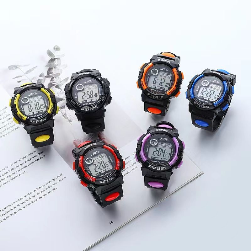 Kinder Multifunktionale Bunte Wasserdichte Student Elektronische Uhr 88-2_voghion.com
