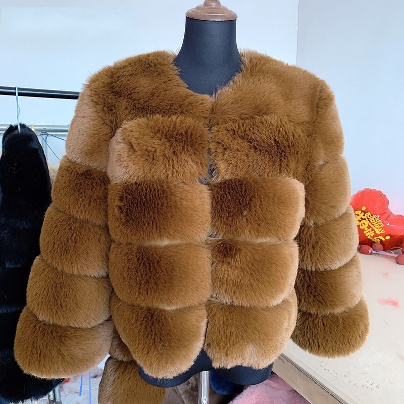 Haining fabbrica di pellicce all'ingrosso autunno e inverno nuovo caldo tempo libero splicing donne pelliccia di volpe cappotto abbigliamento femminile_voghion.com