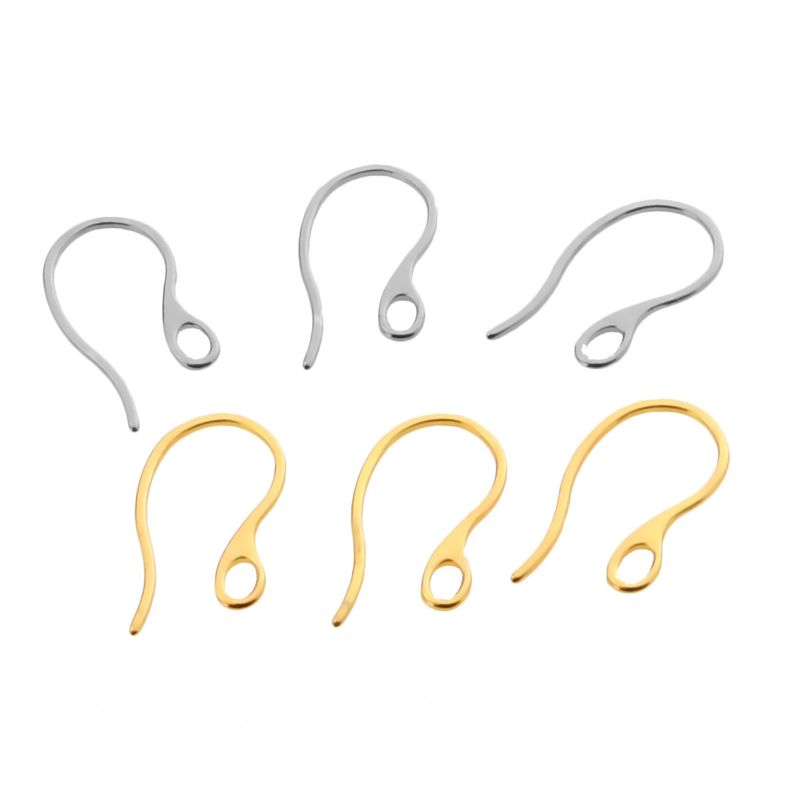 Materiali per orecchini a forma di pesce appiattito con gancio grande in acciaio inossidabile, accessori per gioielli fatti a mano, fai da te_voghion.com