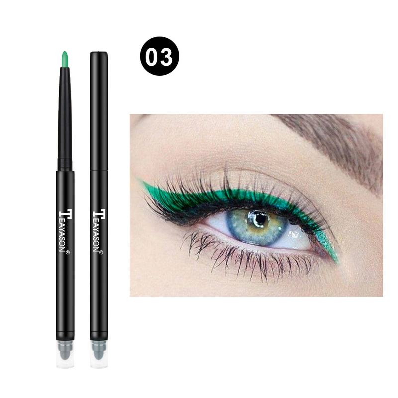 Farbiger Eyeliner-Gelstift mit zwei Enden – mit perlmuttartigem Highlighter, ideal für Wasserlinie, Lidfalte und Lidschatten-Make-up_voghion.com