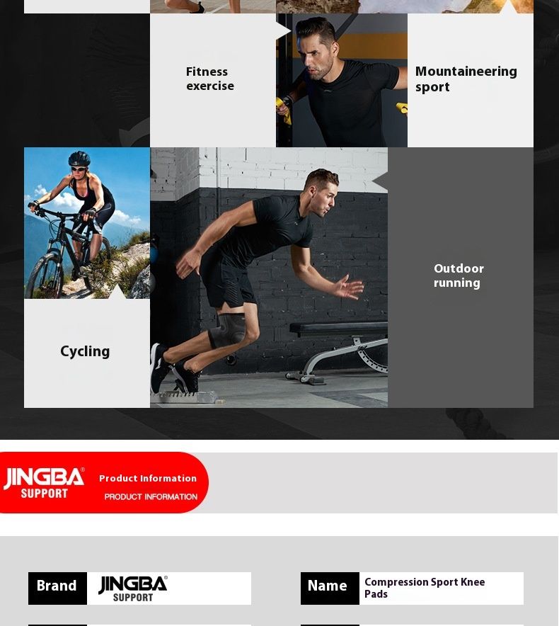 JINGBA Sport-Knieschützer, Outdoor-Laufen, Basketball, Bergsteigen, Radfahren, Tanzen, Yoga, Druckprotektoren_voghion.com