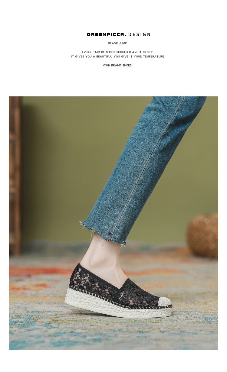 Breathable Mesh Platform Spring Plaid Wedge Fisherman Shoes_voghion.com