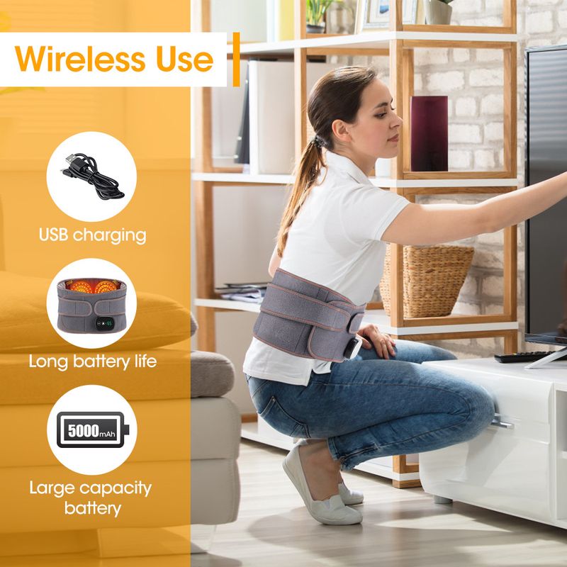 Cintura riscaldante elettrica per massaggio Cintura riscaldante per pancia rossa con ricarica USB Cintura riscaldante per utero_voghion.com